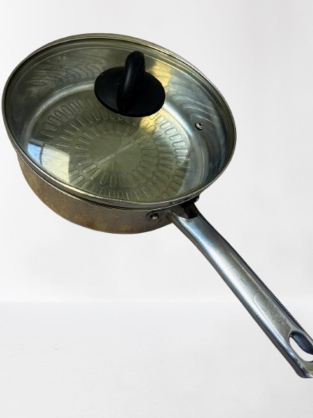 T-fal Performa Stainless Steel Deep Sauté Pan and Unbranded Vented Lid